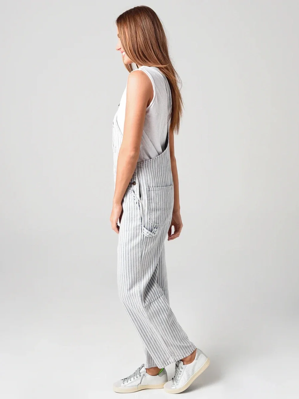 Faherty Topsail Stripe Straight Leg Overalls